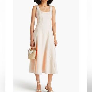 House of Harlow 1960 Cream Linen Blend Midi Dress. Size L